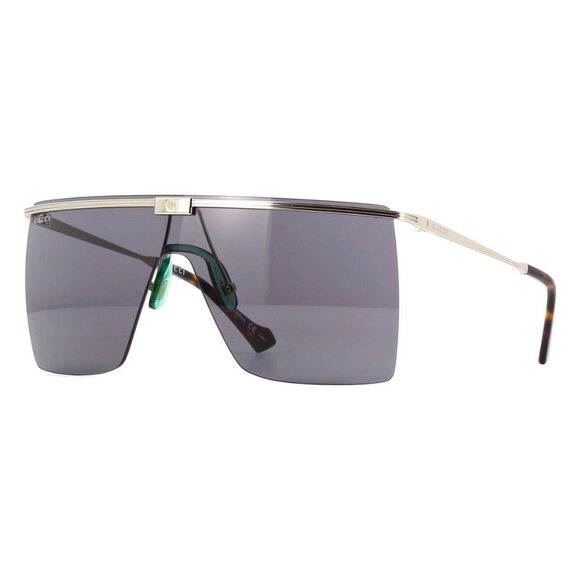 New GUCCI Silver Semi Rimless Shield GG1096S 001 Sunglasses Women - Picture 1 of 4